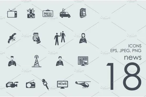 新闻产业图标 18 news icons