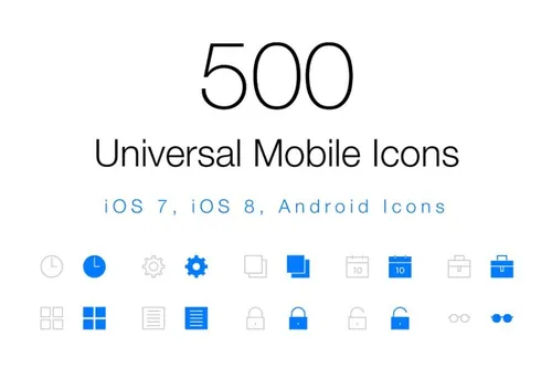 通用移动图标 500 Universal Mobile Icons