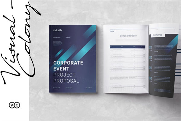 高端配色的高品质企划书项目规划是楼书品牌手册画册杂志设计模板 project proposal