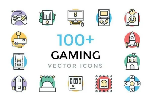 游戏矢量图标 100  Gaming Vector Icons