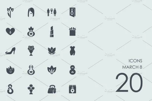 三八妇女节图标 March 8 icons