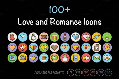 爱和浪漫矢量图标 100  Love and Romance Vector Ic