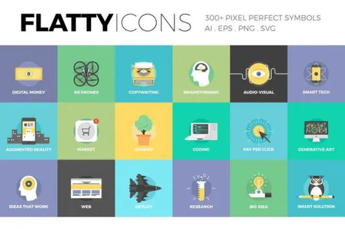 扁平化图标素材套装 Flatty Icons Collection