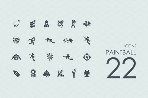 彩弹射击图标 22 Paintball icons