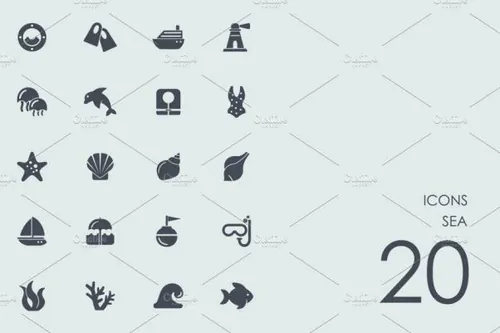 海洋元素图标 Sea icons