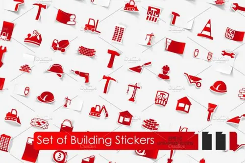 建筑图标贴纸 111 building stickers