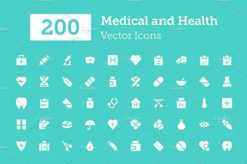 医学健康图标 200 Medical and Health Vector Ico