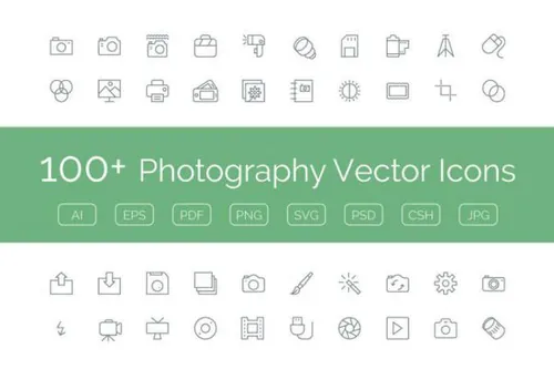 摄影矢量图标 100  Photography Vector Icons