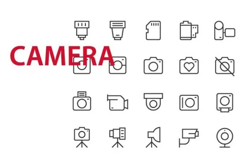 摄影主题的UI图标 20 Camera UI icons
