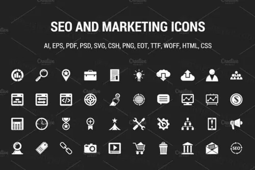 SEO和市场图标 100 Seo and Marketing Vector Ic