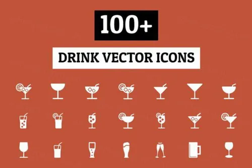 饮料图标素材 100  Drinks Vector Icons