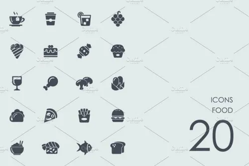 美食轻食图标 Food icons
