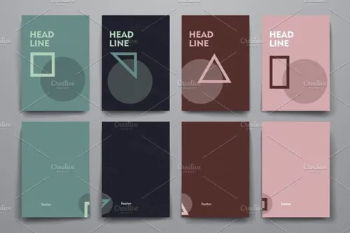 简约的画册模板 Set of Simple Brochures