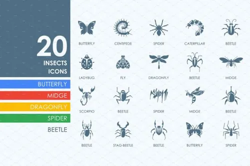 昆虫图标 20 insects icons