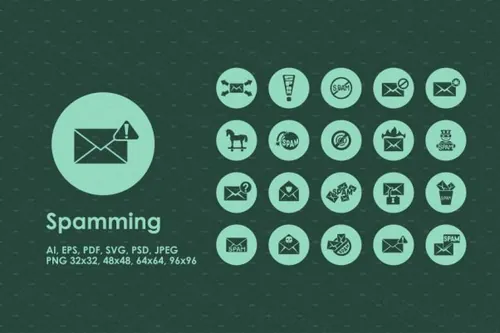 垃圾邮件相关的图标套装 Spamming simple icons