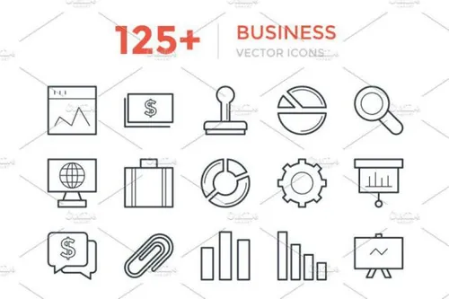 商业矢量图标套装 125  Business Vector Icons