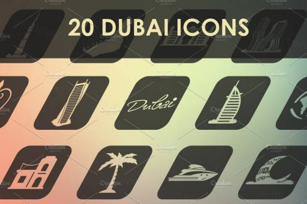 迪拜图标合集 Set of Dubai icons