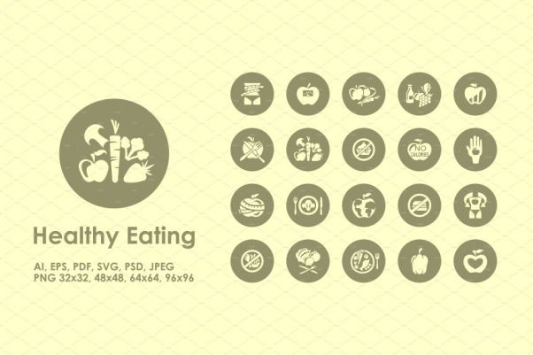 健康美食相关的图标 Healthy Eating simple ico