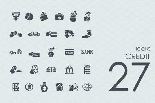 信用卡相关的图标 27 Credit icons