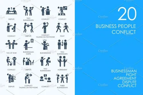 商务人物图标 Business people conflict ico