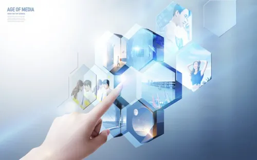 3D未来网络高科技流媒体概念广告海报PSD模板