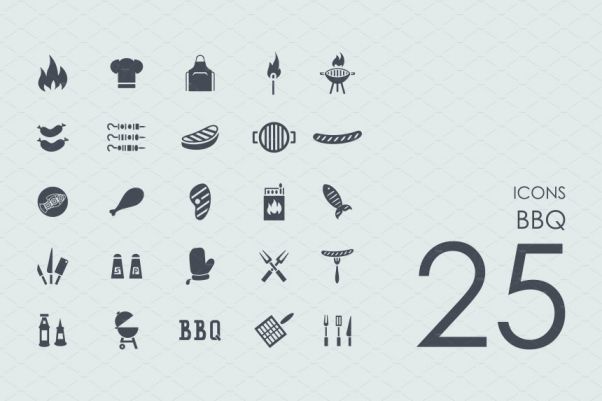 BBQ烧烤主题图标套装 25 BBQ icons