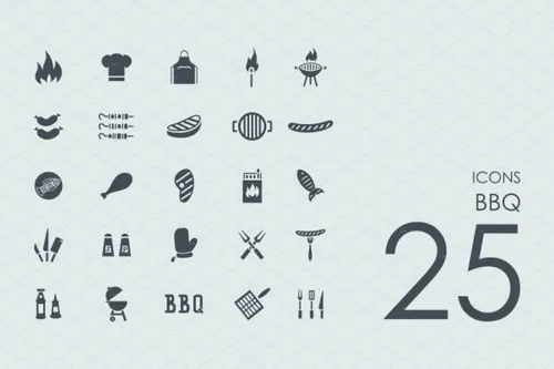 BBQ烧烤主题图标套装 25 BBQ icons