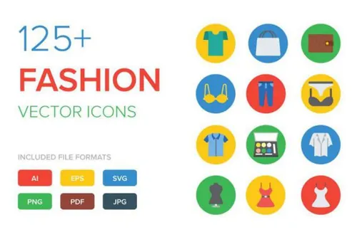 时尚的矢量图标 125  Fashion Vector Icons