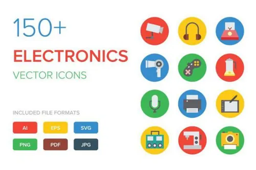 扁平化的电子产品图标合集Electronics Vector Icons
