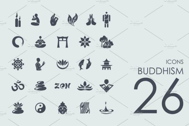 佛教虔诚图标Buddhism icons   Bonus