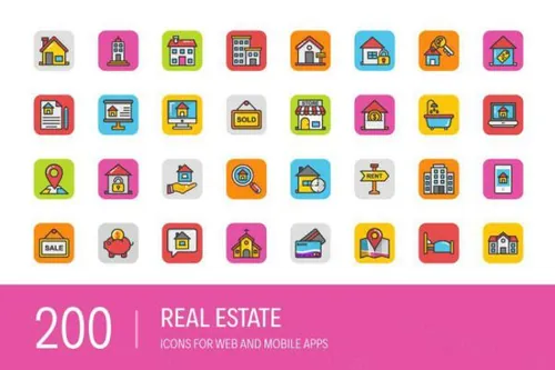 房地产图标 200 Real Estate Icons