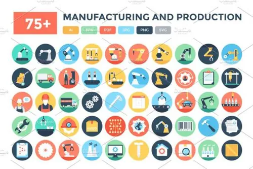 制造生产行业图标Manufacturing  Production Icons