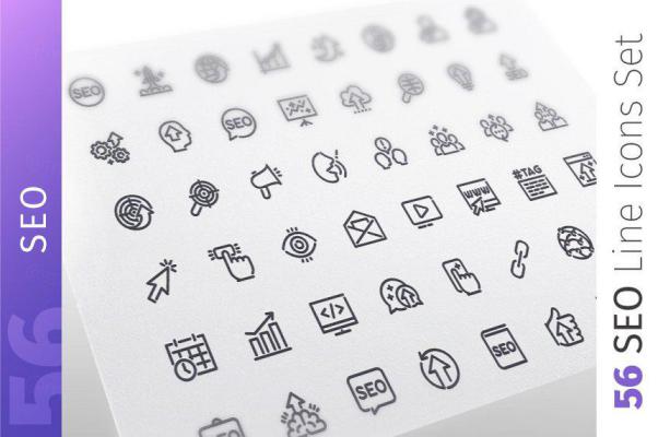 搜索引擎类线形矢量图标下载