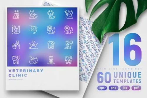 兽医（动物）诊所特色图标集