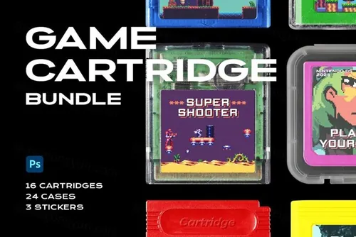 复古老物件索尼游戏机内存卡透明外壳样机模板合辑 Game C