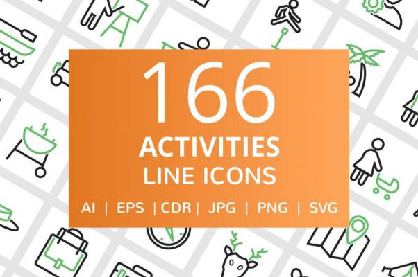 户外活动线形矢量图标下载