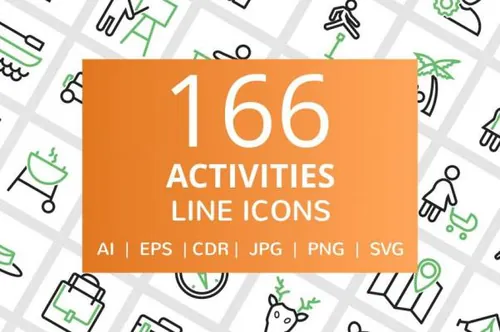 户外活动线形矢量图标下载