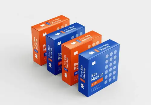 精致的矩形正方形盒子设计提案样机PSD模板 Box Mockup 样机模版