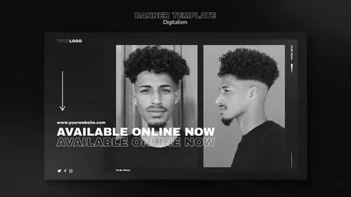 潮流动态美学排版数字购物宣传海报设计模板素材 Digital