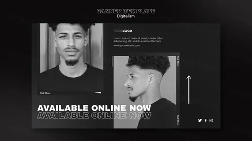 潮流动态美学排版数字购物宣传海报设计模板素材 Digital