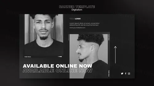 潮流动态美学排版数字购物宣传海报设计模板素材 Digital shopping template