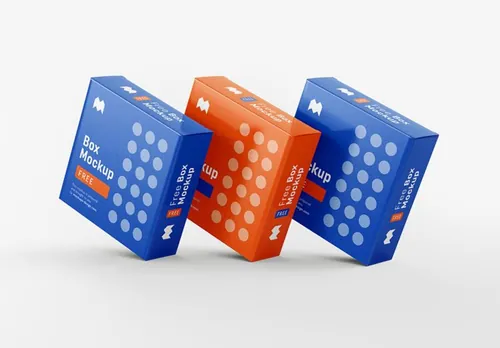 精致的矩形正方形盒子设计提案样机PSD模板 Box Mockup