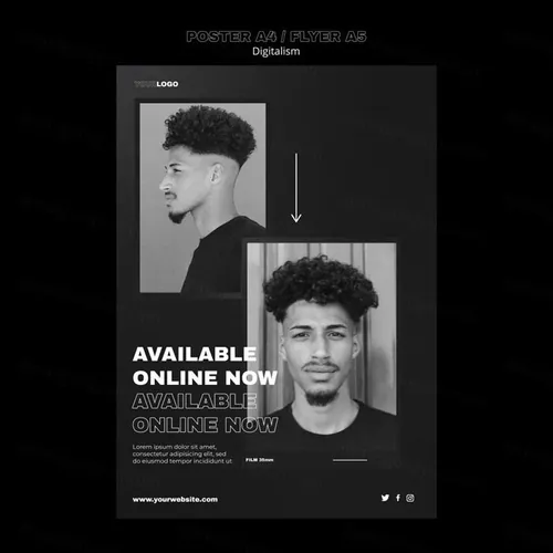 潮流动态美学排版数字购物宣传单海报设计模板素材 Digita