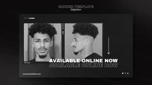 潮流动态美学排版数字购物宣传海报设计模板素材 Digital