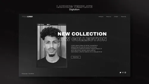潮流动态美学排版数字购物宣传海报设计模板素材 Digital