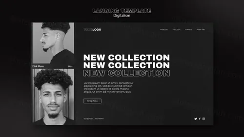 潮流动态美学排版数字购物宣传海报设计模板素材 Digital shopping template