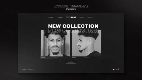 潮流动态美学排版数字购物宣传海报设计模板素材 Digital