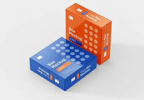 精致的矩形正方形盒子设计提案样机PSD模板 Box Mockup 样机模版