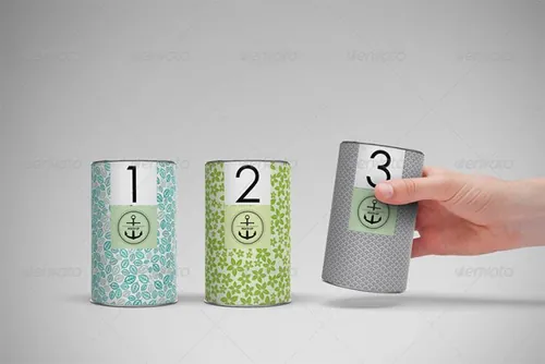 罐包装贴图样机Package Mock-up Can / Paper Tube