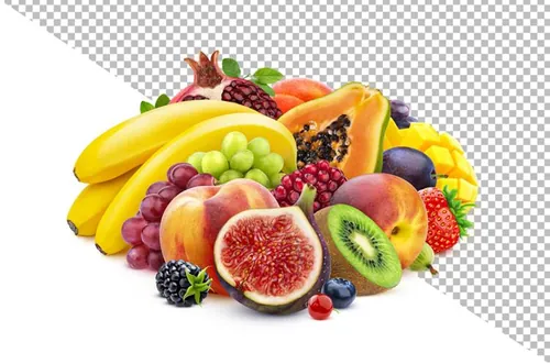 新鲜夏季水果桃子香蕉葡萄樱桃车厘子猕猴桃柠檬大合集PSD分层